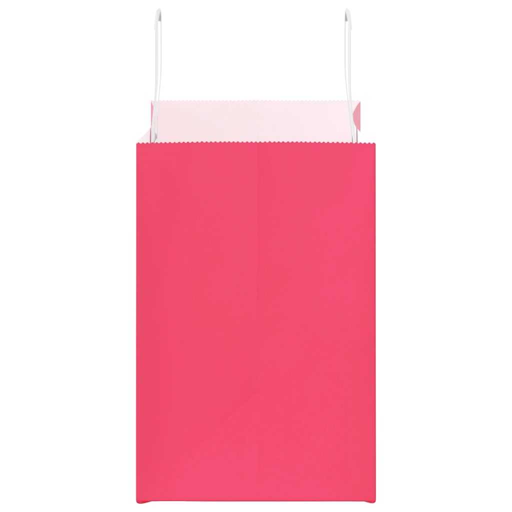 250 db rózsaszín kraft papírzacskók fogantyúkkal 26x17x25 cm