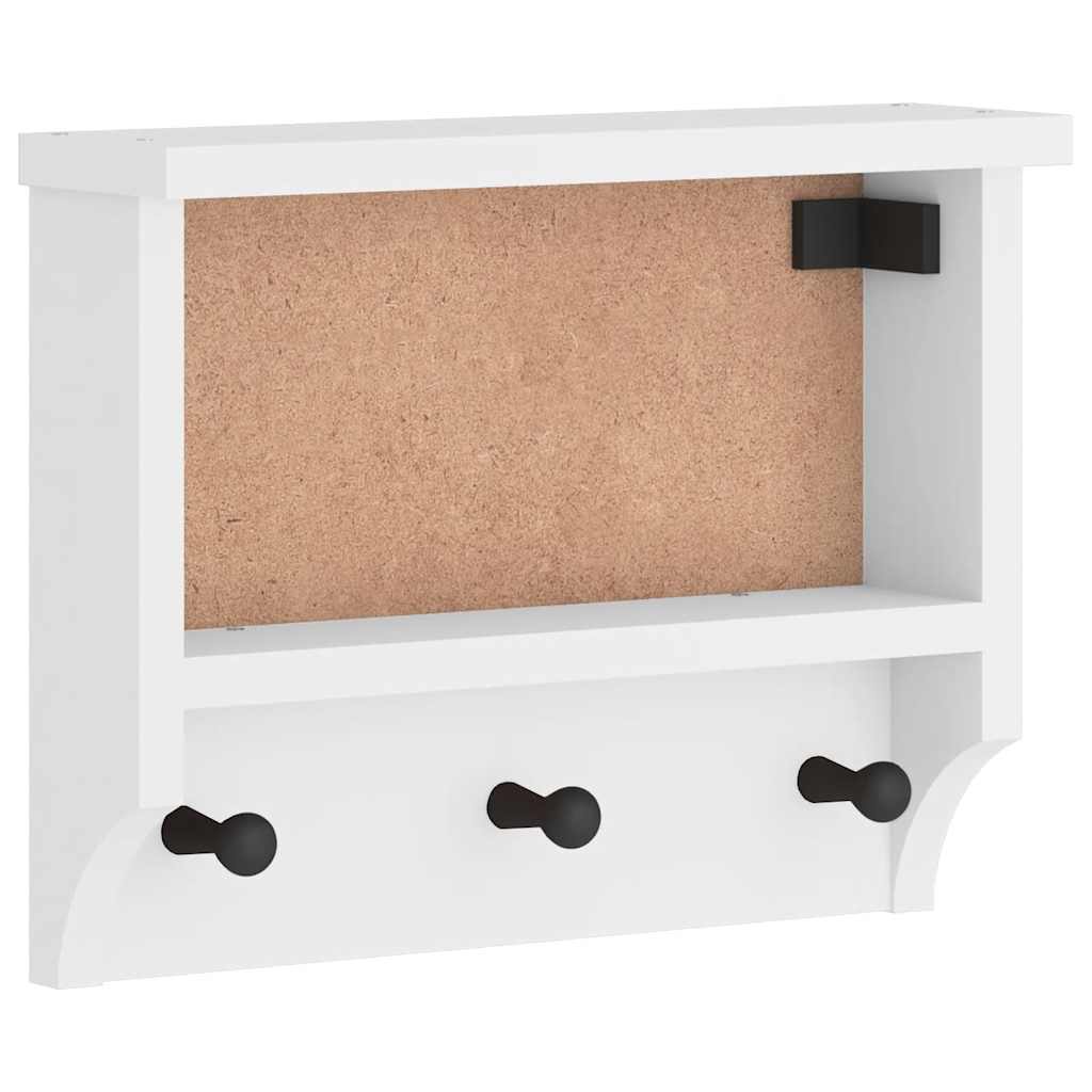 Sandnes tömör fenyőfa falra szerelt kabátállvány 45x12x35 cm