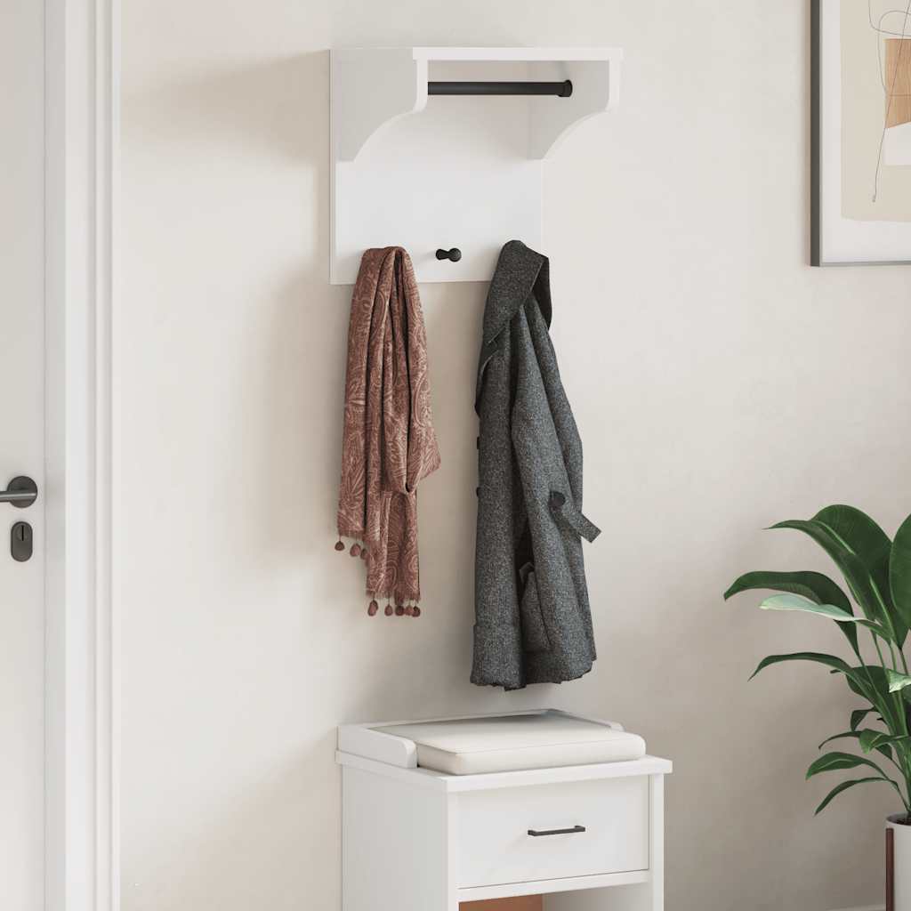 Sandnes tömör fenyőfa falra szerelt kabátállvány 43x30x42 cm