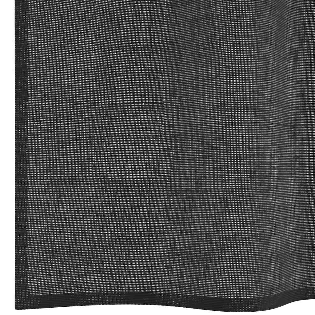 2 db fekete fátyolfüggönyök rojtokkal 140x175 cm