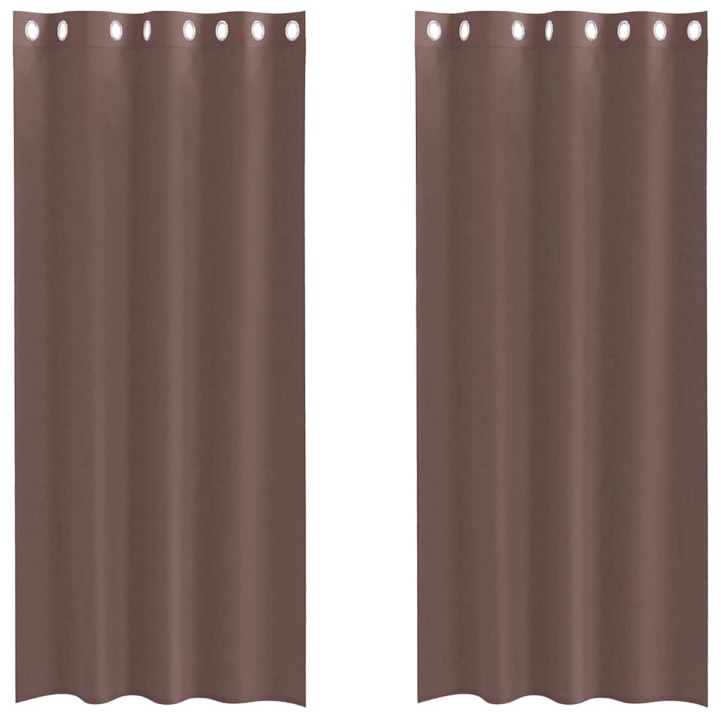 2 db barna fátyolfüggönyök rojtokkal 140x245 cm