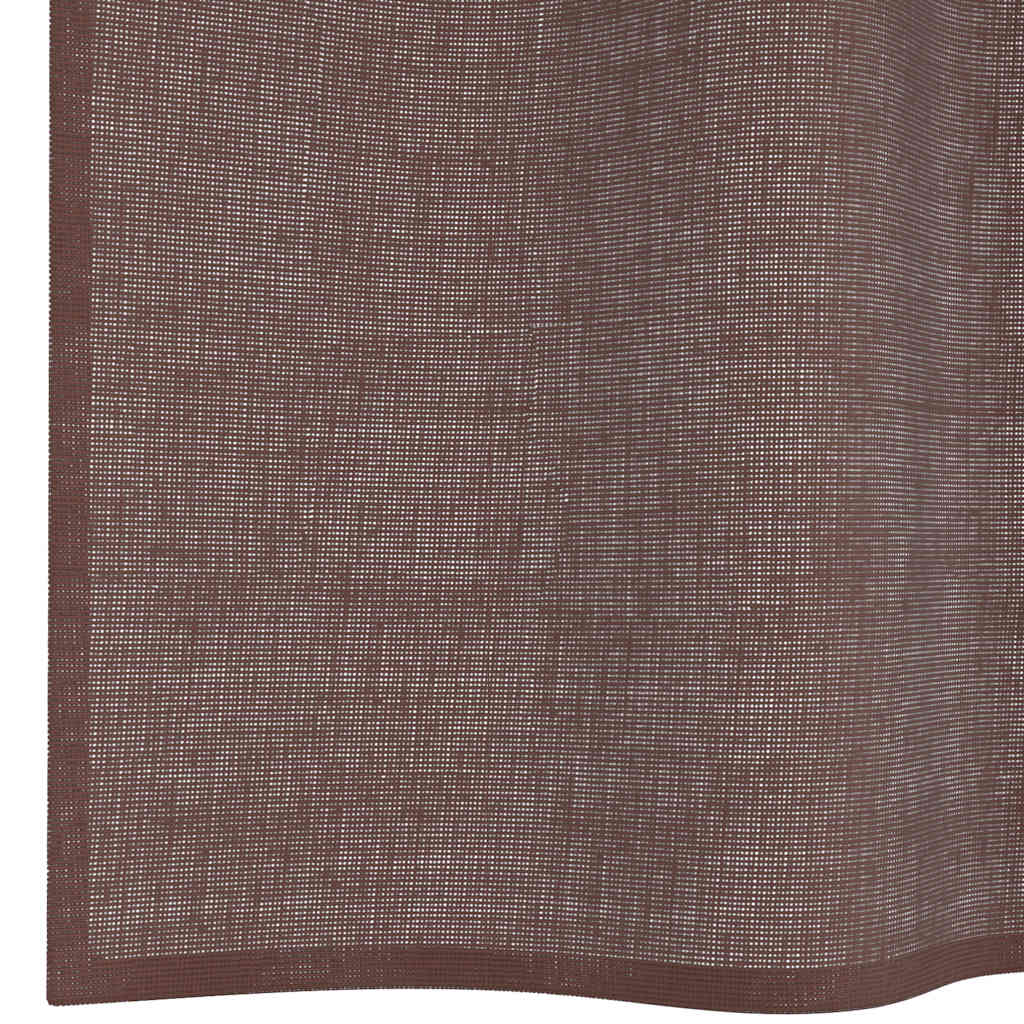 2 db barna fátyolfüggönyök rojtokkal 140x245 cm