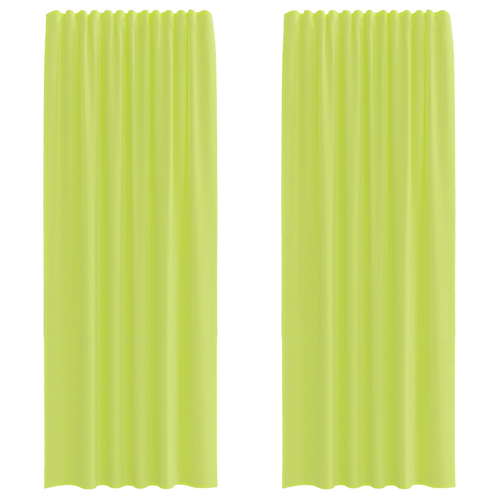 2 db almazöld fátyolfüggönyök rúd zsebekkel 140x260 cm