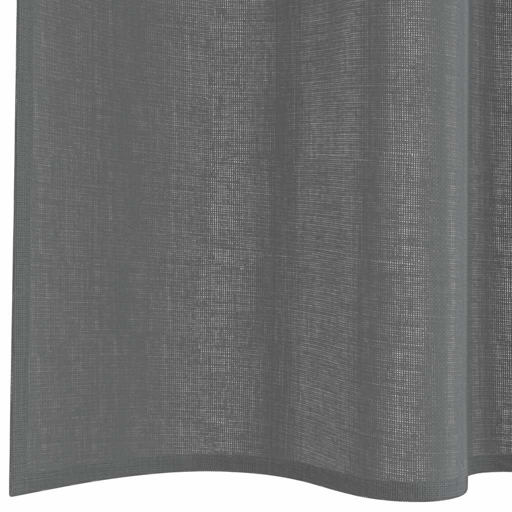 2 db sötétszürke voile függönyök rúd zsebekkel