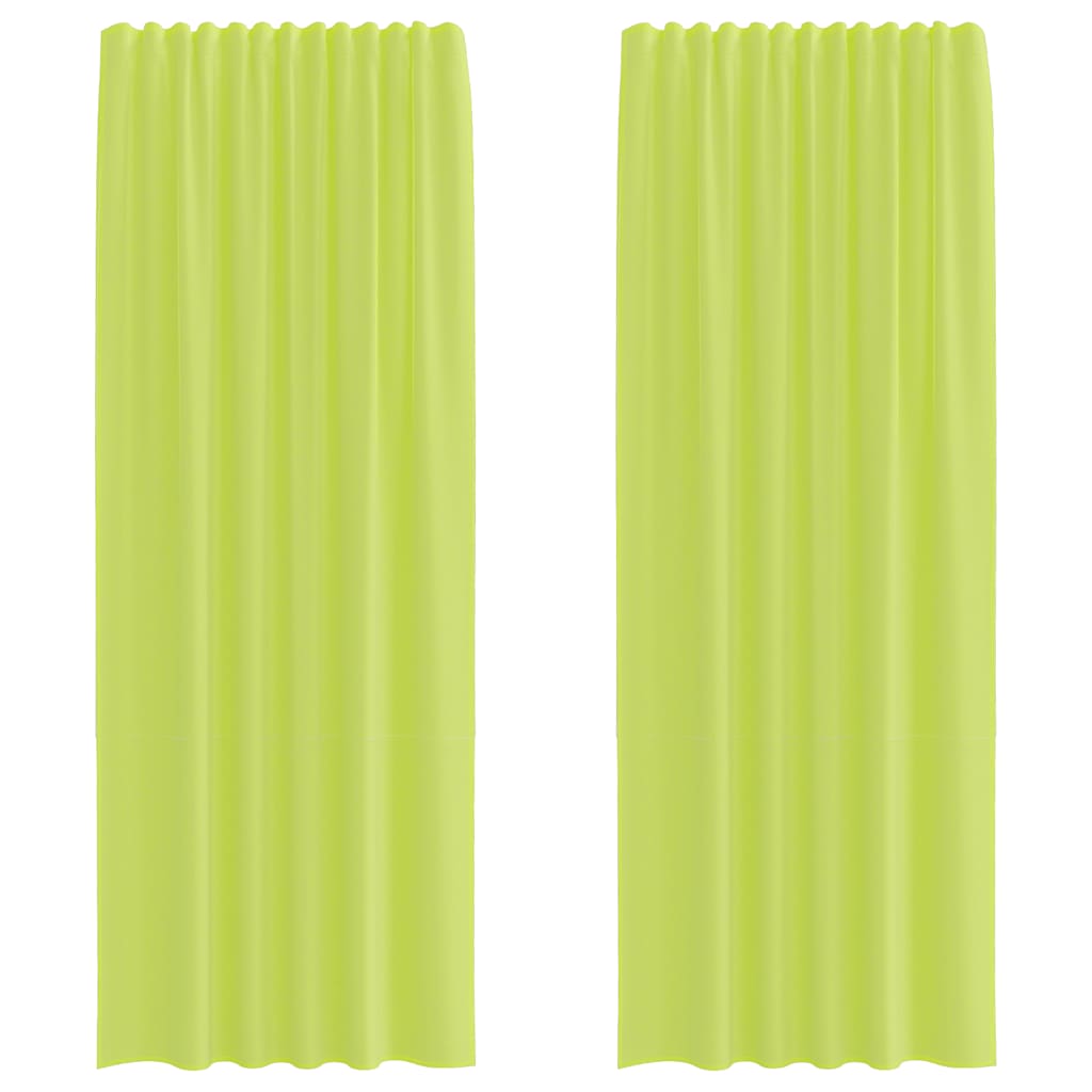 2 db almazöld fátyolfüggönyök fülecske tetejével 140x260 cm