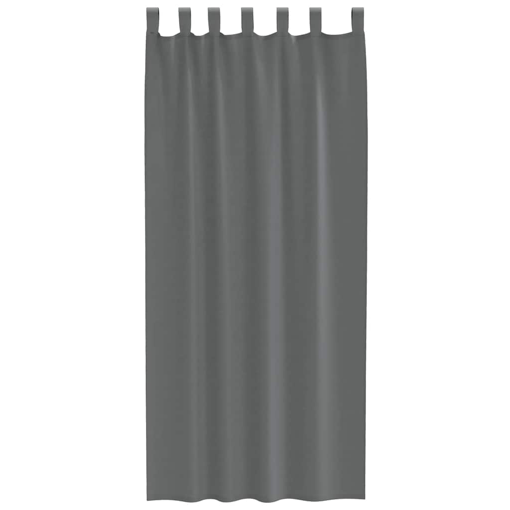 2 db sötétszürke fátyolfüggönyök hurokkal 140x225 cm