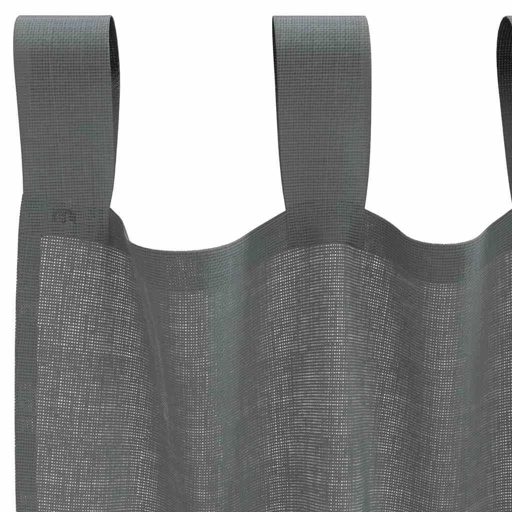 2 db sötétszürke fátyolfüggönyök hurokkal 140x225 cm