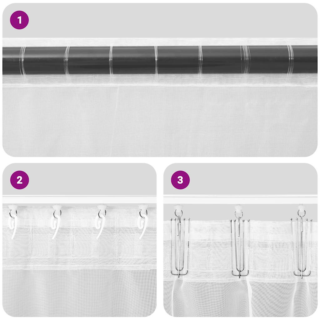 2 db 140x260 fátyolfüggönyök hurokkal 140x260 cm