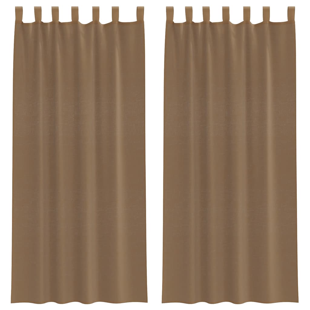 2 db világosbarna fátyolfüggönyök hurokkal 140x245 cm 2 db világosbarna fátyolfüggönyök hurokkal 140x245 cm