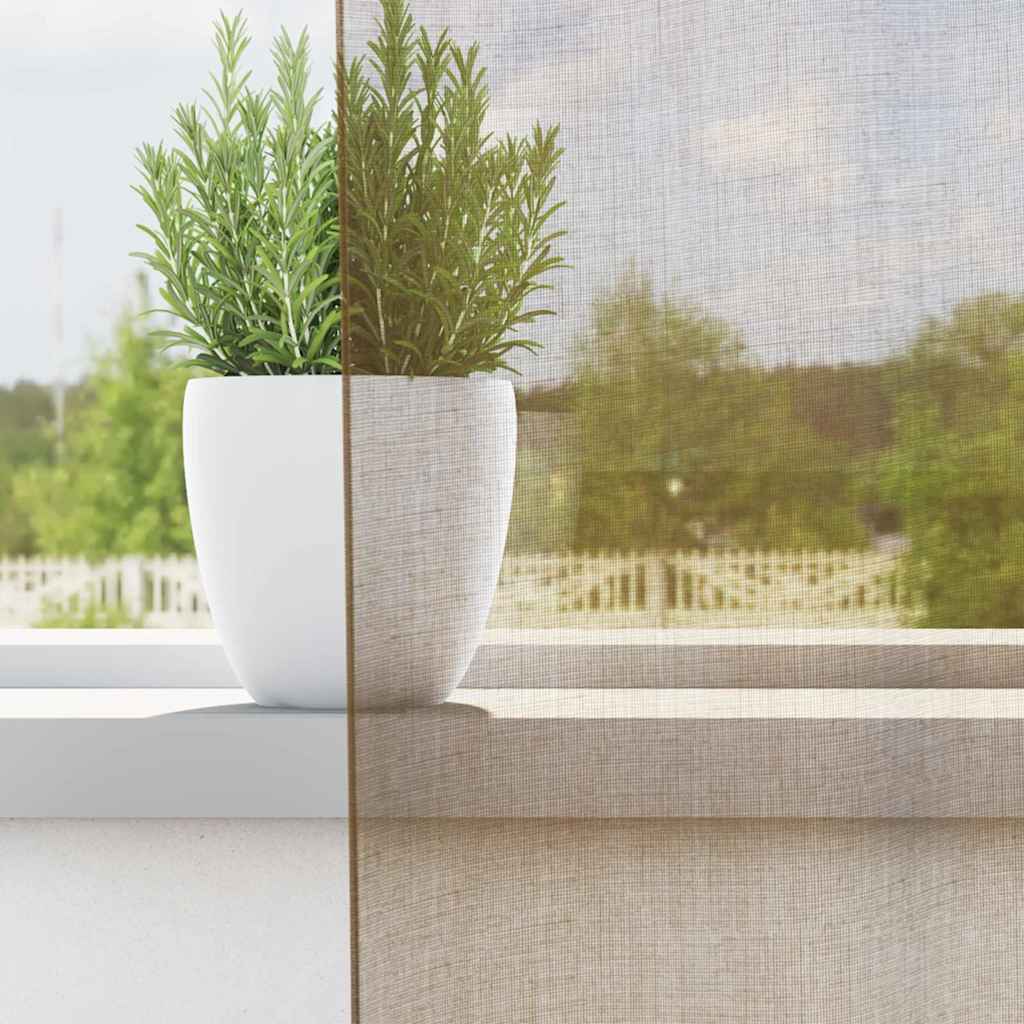2 db világosbarna fátyolfüggönyök hurokkal 140x245 cm 2 db világosbarna fátyolfüggönyök hurokkal 140x245 cm