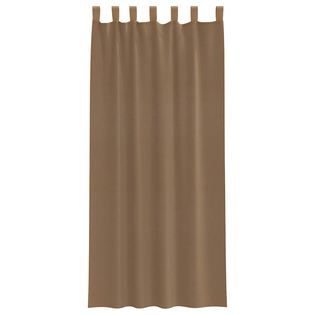 2 db világosbarna fátyolfüggönyök hurokkal 140x245 cm 2 db világosbarna fátyolfüggönyök hurokkal 140x245 cm