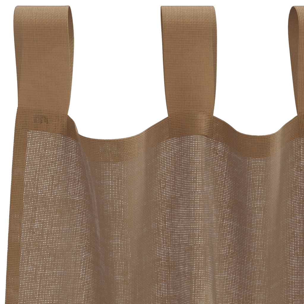 2 db világosbarna fátyolfüggönyök hurokkal 140x245 cm 2 db világosbarna fátyolfüggönyök hurokkal 140x245 cm