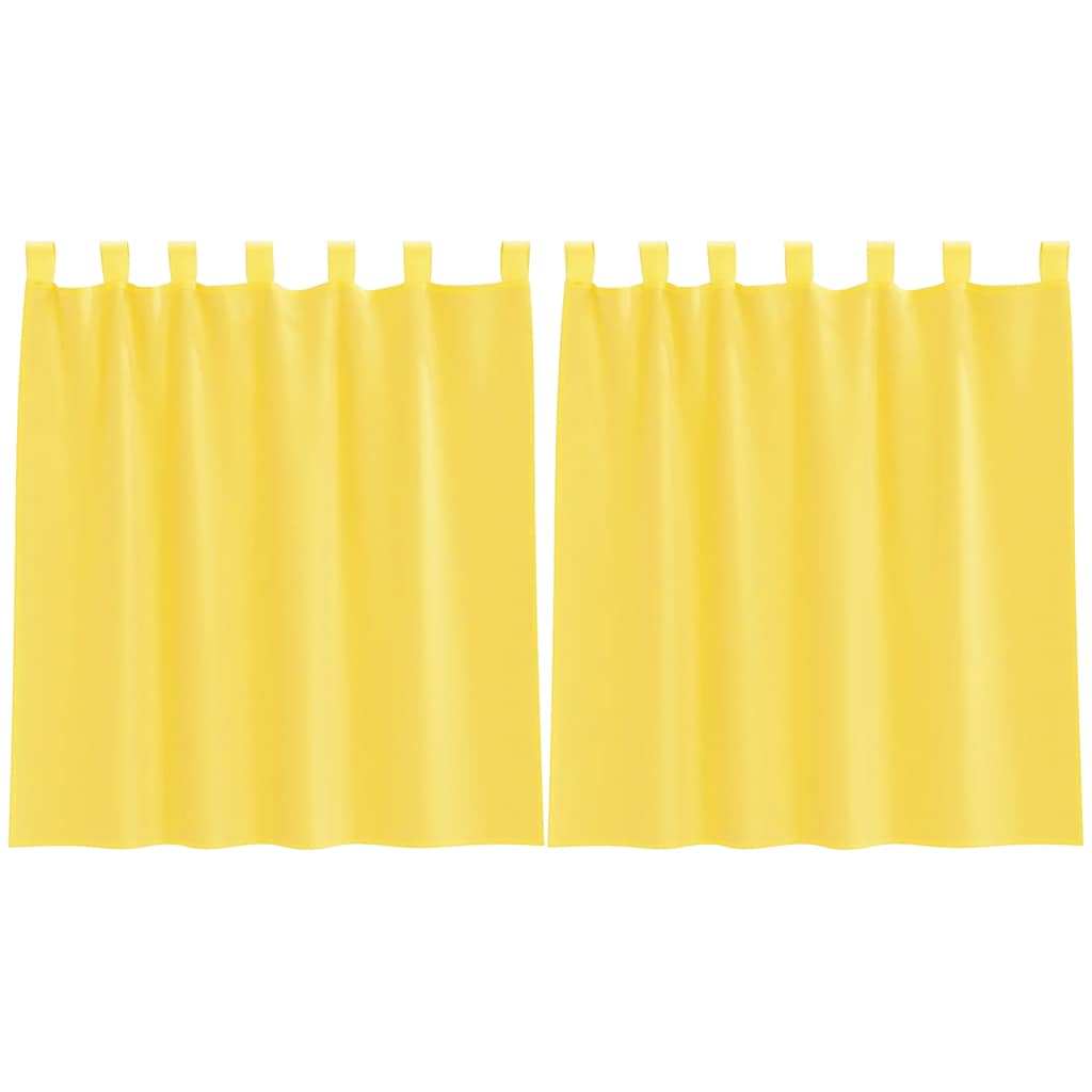 2 db sárga fátyolfüggönyök hurokkal 140x140 cm