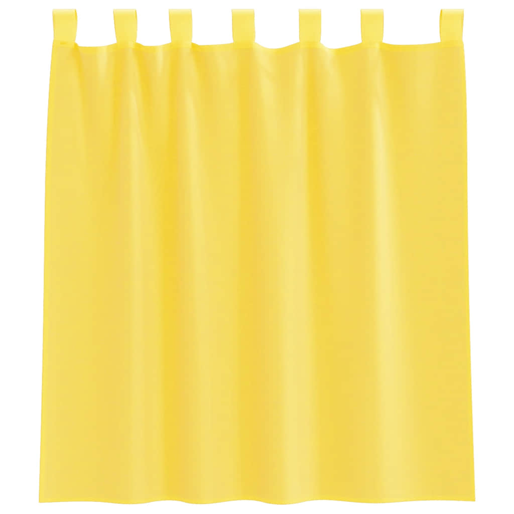 2 db sárga fátyolfüggönyök hurokkal 140x140 cm