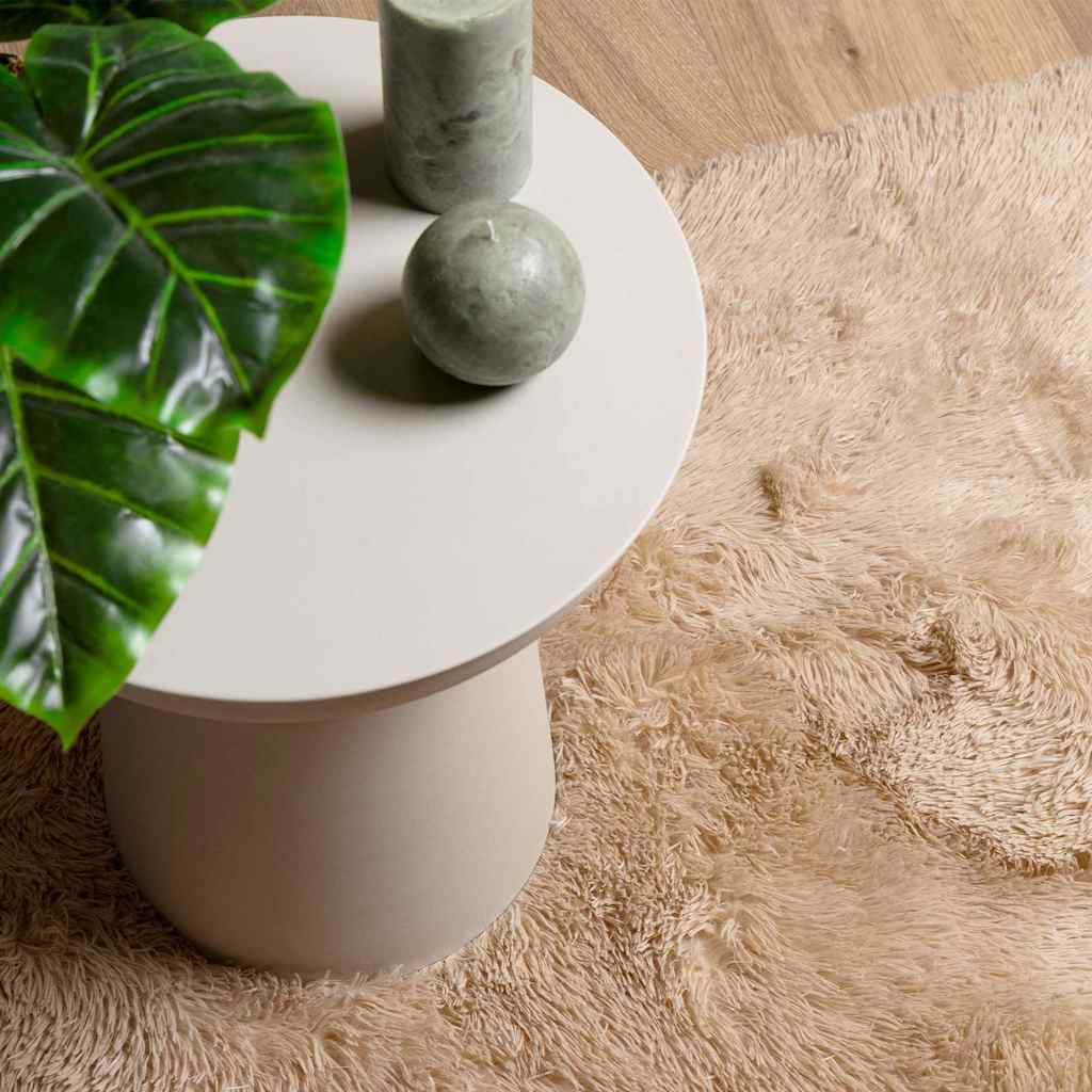 Bézs poliészter hosszú szálú navarra bozontos szőnyeg 60x100 cm