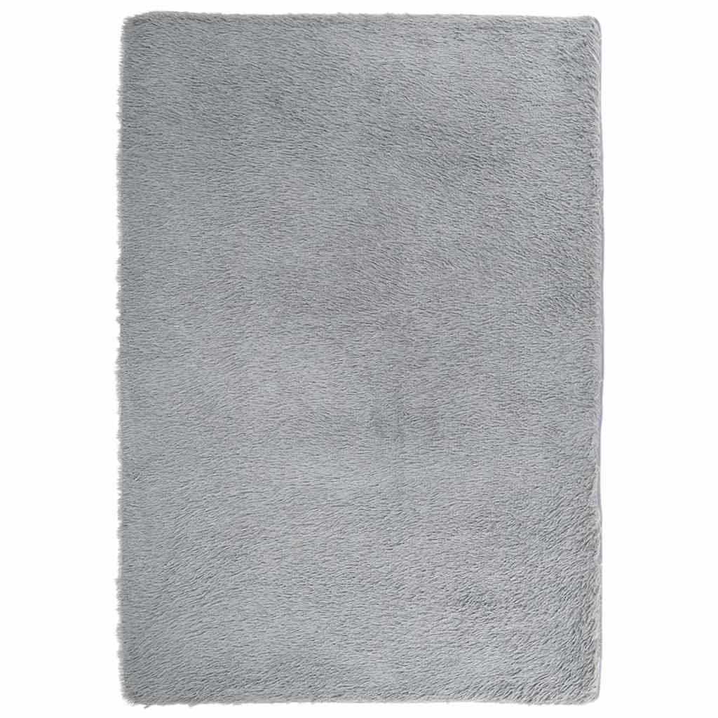 Világosszürke hosszú szálú navarra bozontos szőnyeg 160x230 cm