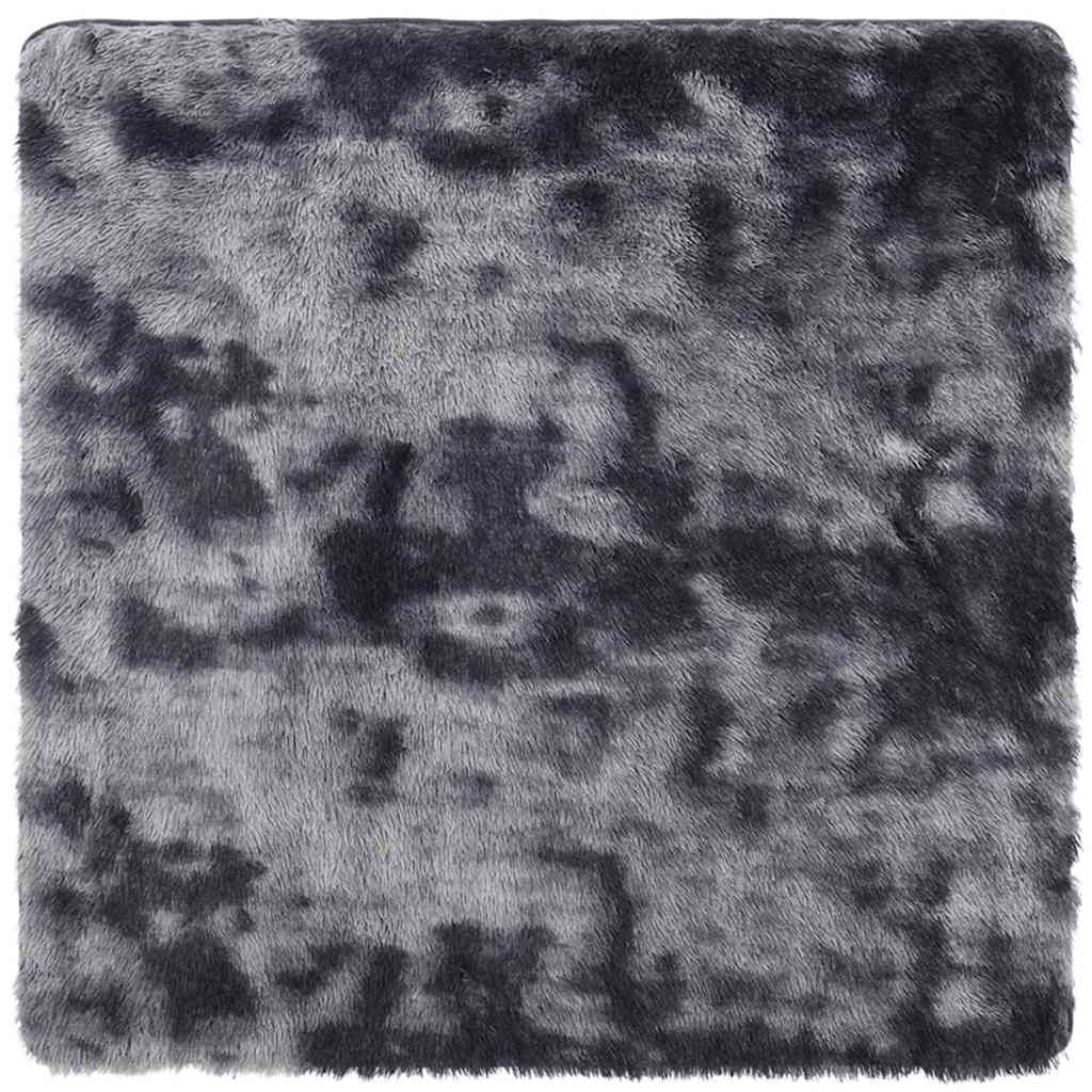 Sötétszürke hosszú szálú navarra bozontos szőnyeg 240x240 cm