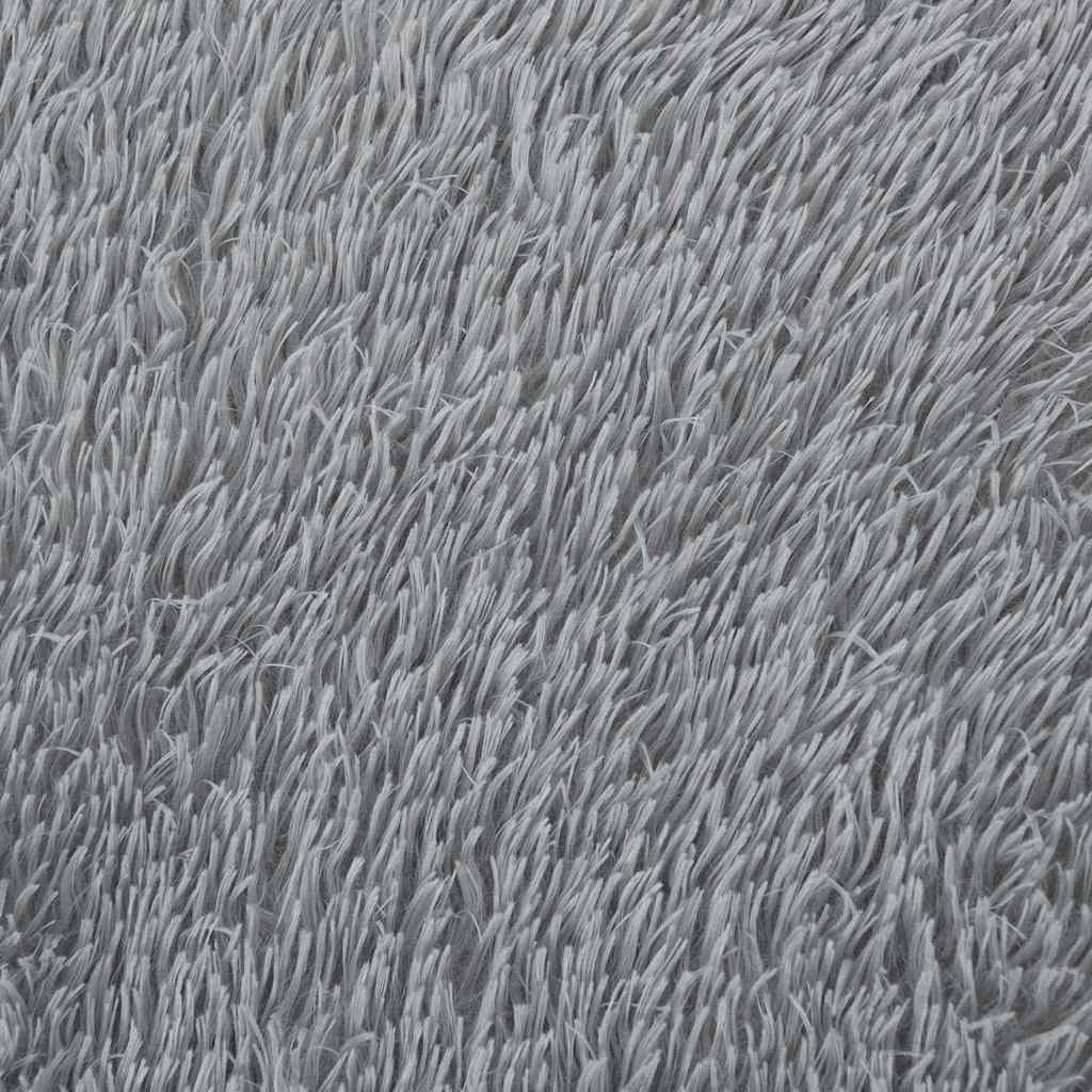 Világosszürke hosszú szálú navarra bozontos szőnyeg 200x200 cm