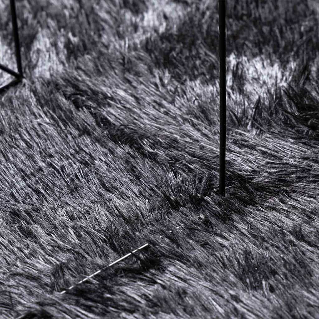 Sötétszürke hosszú szálú navarra bozontos szőnyeg 300x200 cm