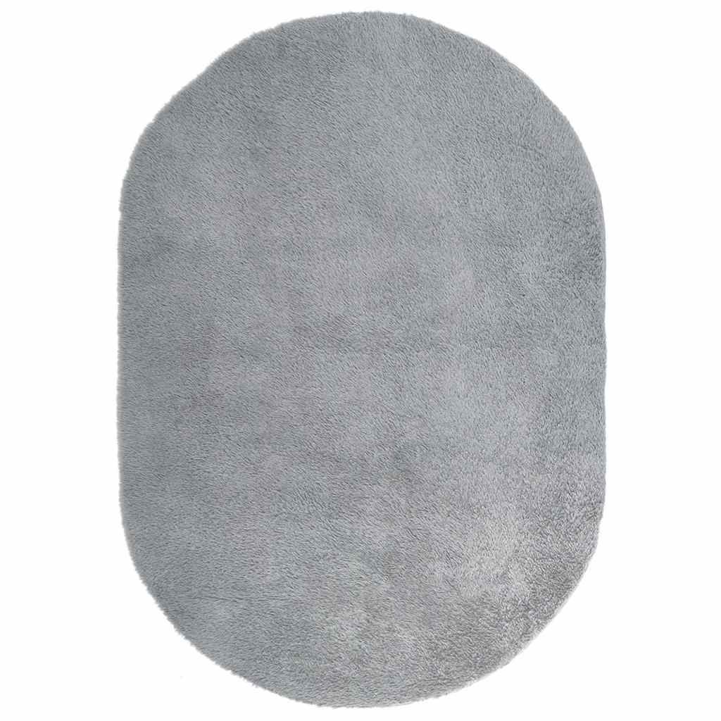 Világosszürke hosszú szálú navarra bozontos szőnyeg 300x200 cm