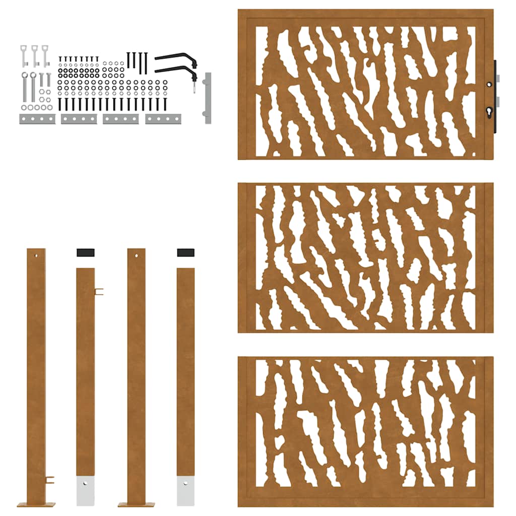 Kerti kapu 105x155 cm időjárásálló acél nyomvonalas kivitelben