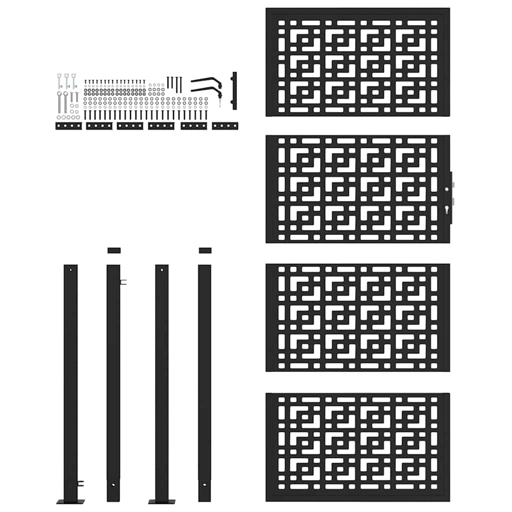 Kerti kapu 105x205 cm acél kereszt kialakítású acélkereszt