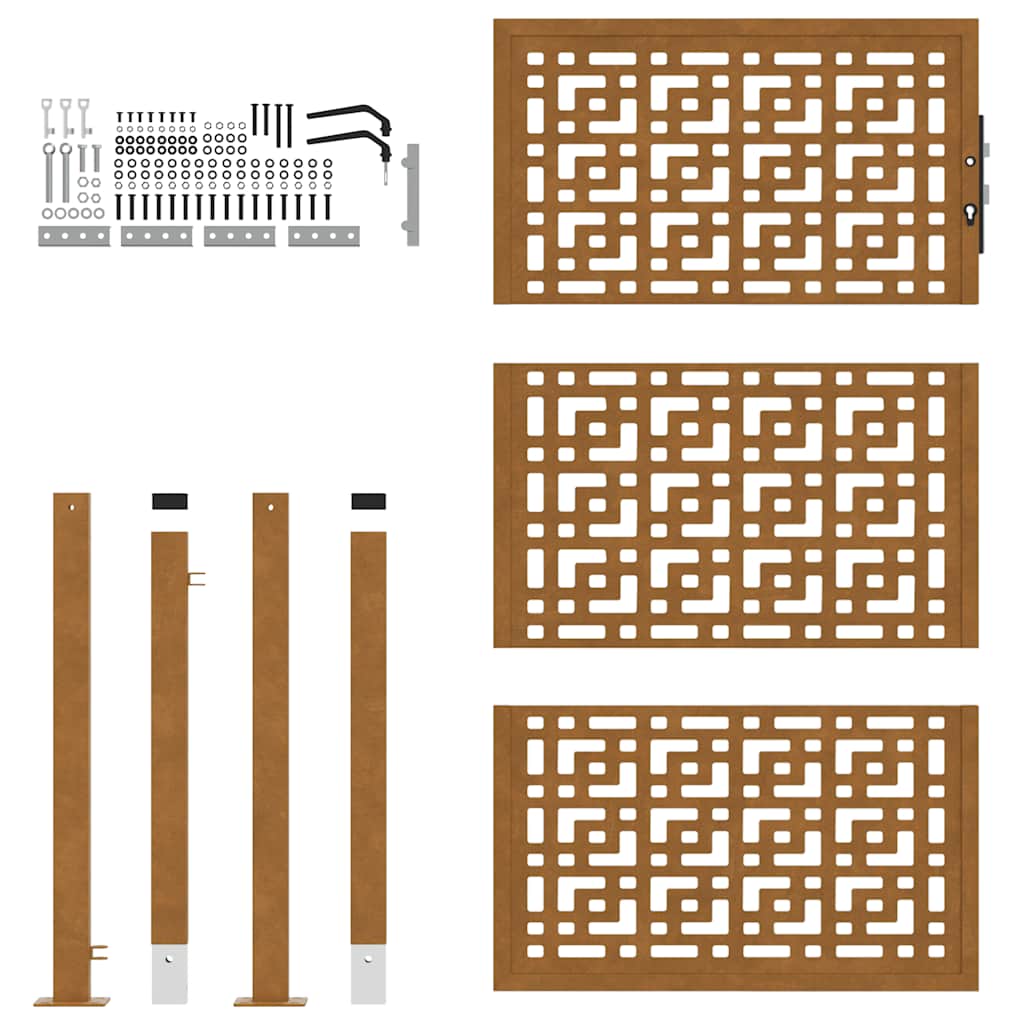 Kerti kapu 105x155 cm időjárásálló acél kereszt kivitelben