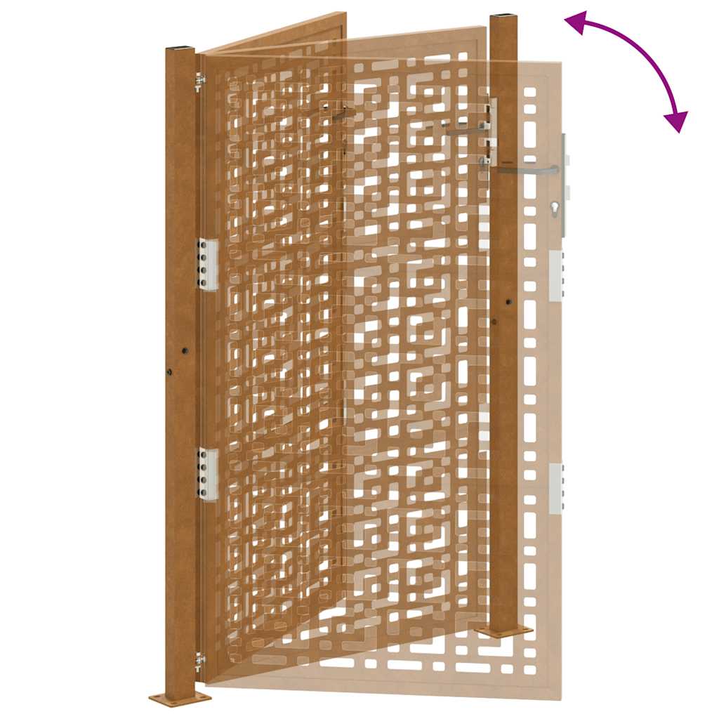 Kerti kapu 105x155 cm időjárásálló acél kereszt kivitelben