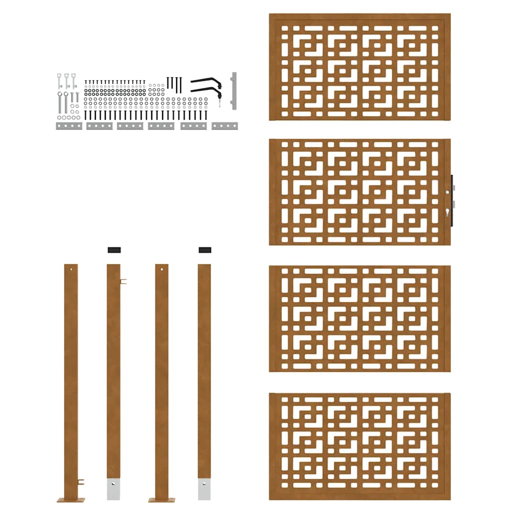 Kerti kapu 105x205 cm időjárásálló acél kereszt kivitelben