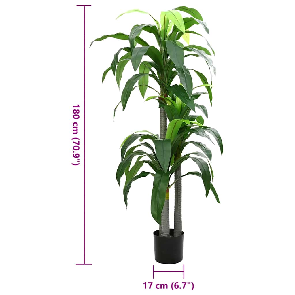 Zöld mesterséges dracaena fa 36 levéllel 180 cm