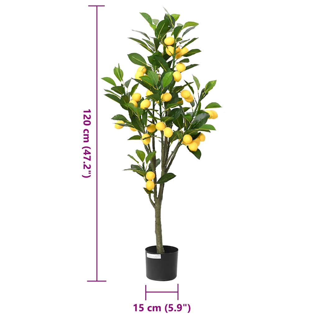 Zöld mesterséges citromfa 136 levéllel 120 cm