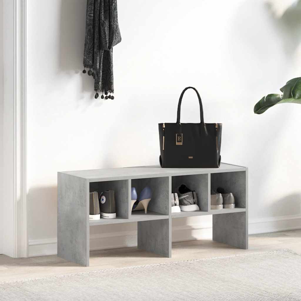 Cipőtartó állvány egymásra rakható beton szürke 89,5x30x40 cm