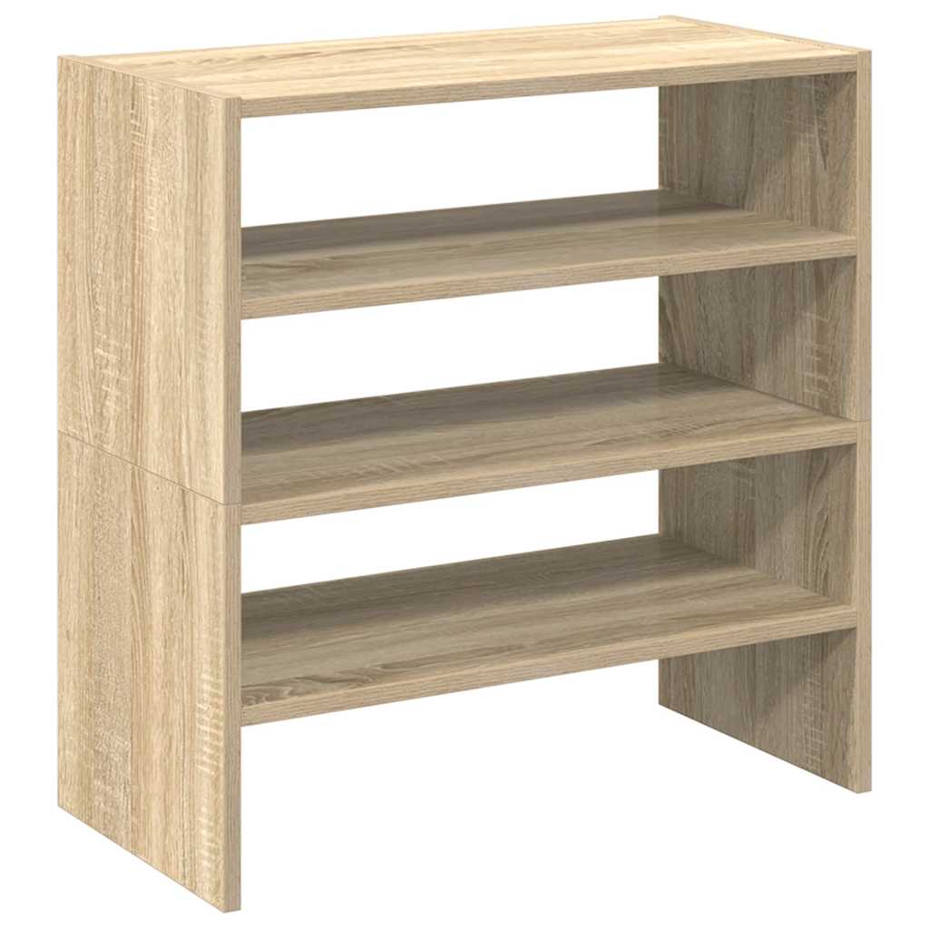 2 db sonoma tölgy cipőtartó állvány halmozható 60 x 30 x 30,5cm