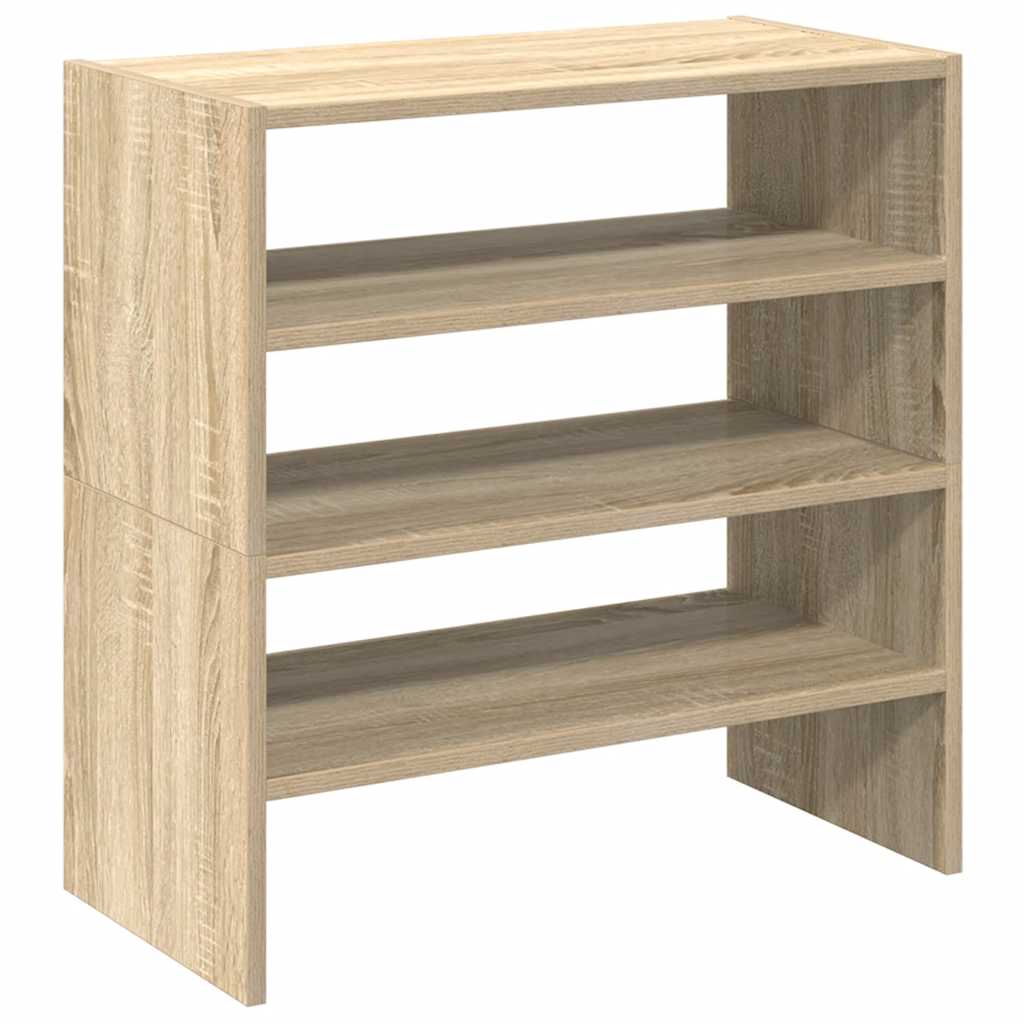 2 db sonoma tölgy cipőtartó állvány halmozható 60 x 30 x 30,5cm