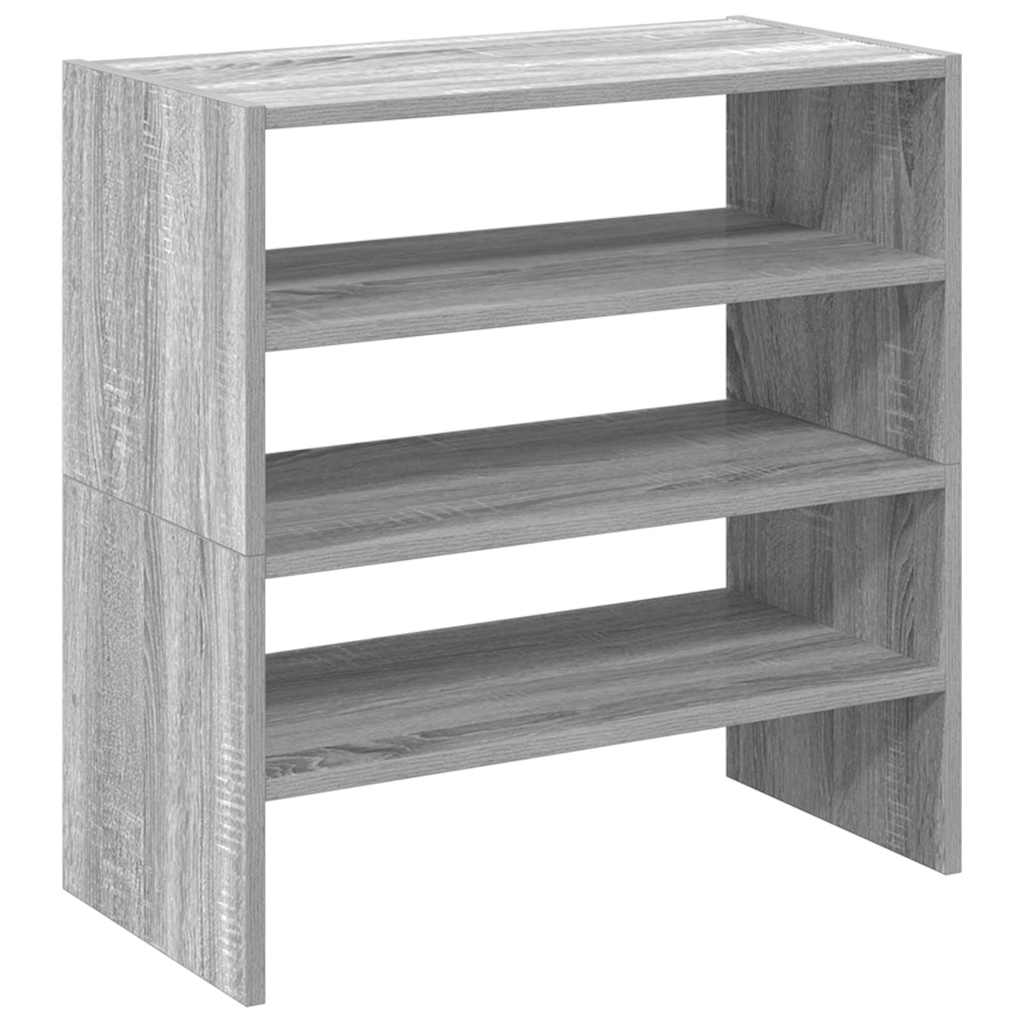2 db szürke sonoma cipőtartó állvány halmozható 60x30x30,5 cm