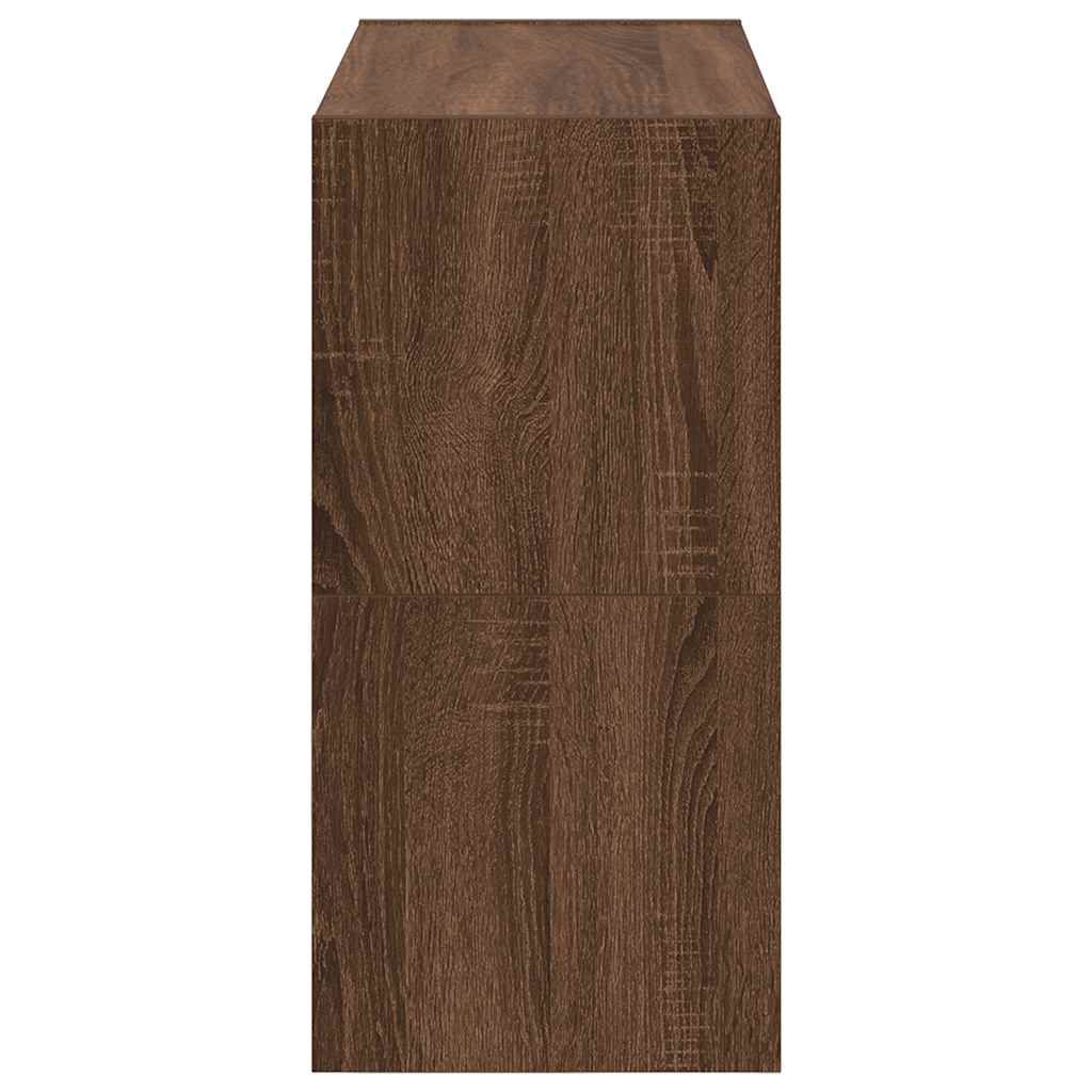 2 db barna tölgyfa cipőtartó állvány halmozható 60x30x30,5 cm