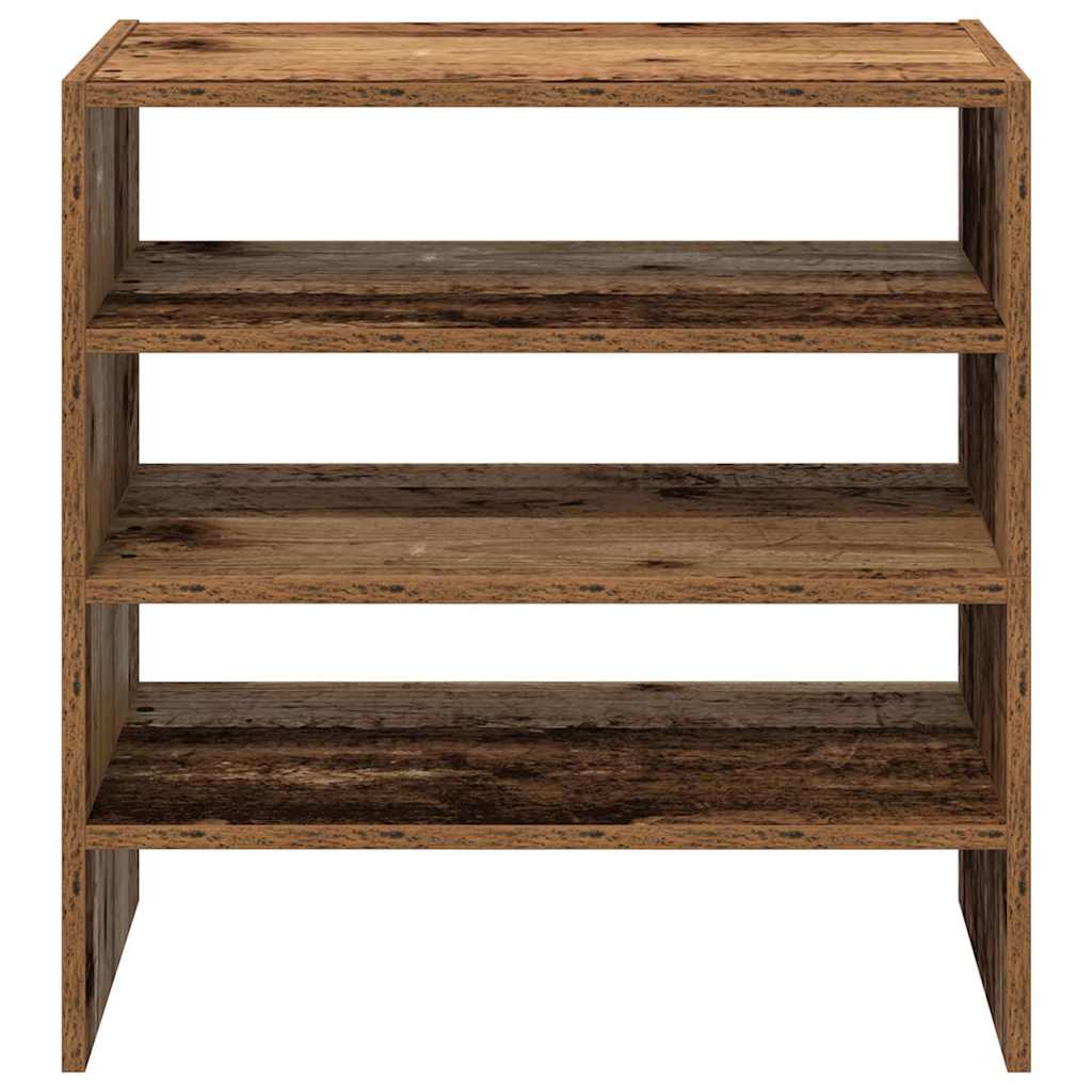 2 db antik fa színű cipőtartó állvány halmozható 60x30x30,5 cm