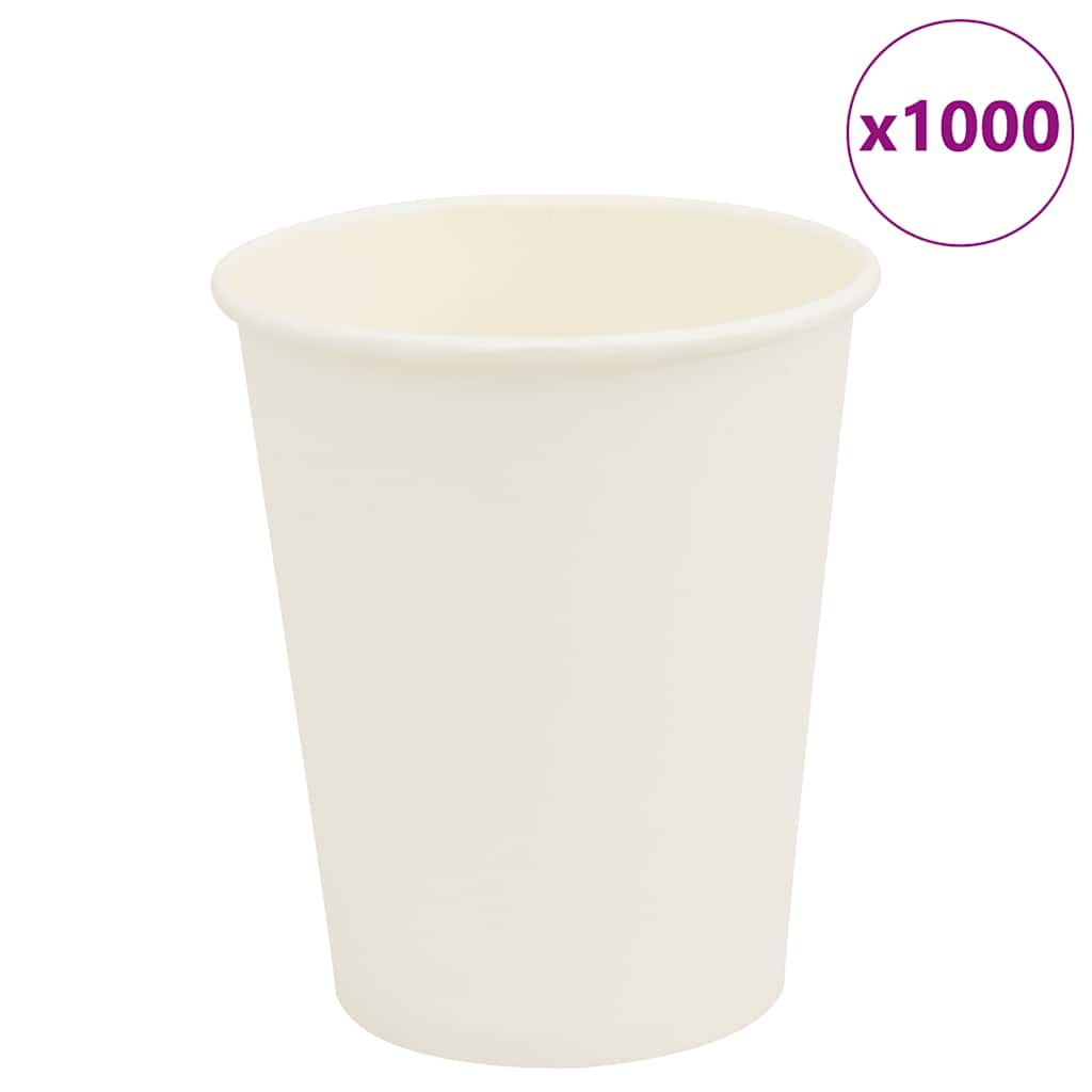 1000 db fehér papír kávéscsészék 8oz 200ml