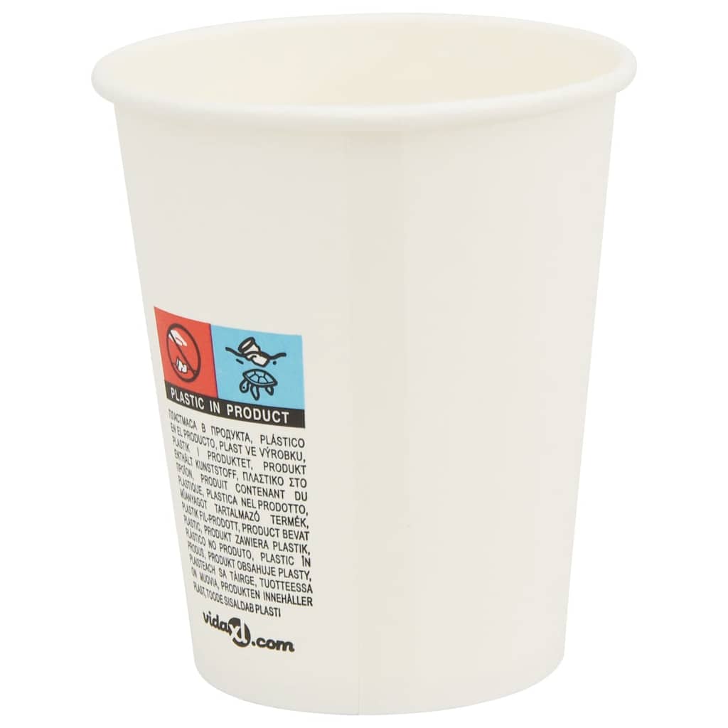 1000 db fehér papír kávéscsészék 8oz 200ml