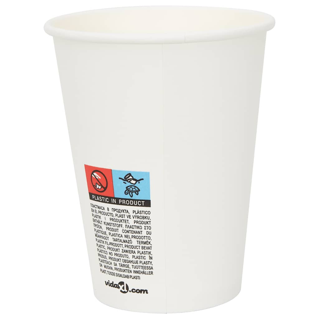 1000 db fehér papír kávéscsészék 12oz 300ml