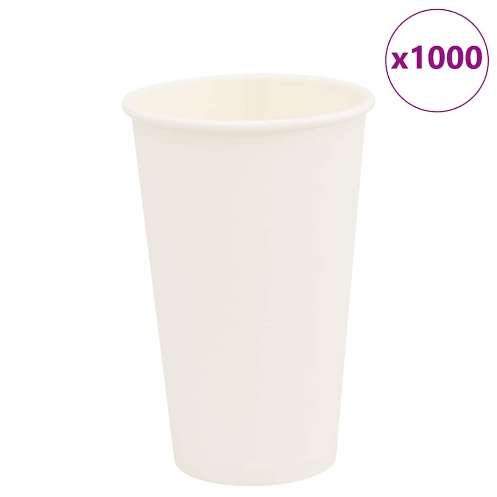 1000 db fehér papír kávéscsészék 16oz 400ml