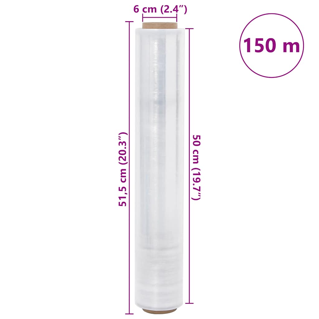 Stretch fólia 6 db átlátszó 20 μm 50 cm x 150 m Stretch fólia 6 db átlátszó 20 μm 50 cm x 150 m
