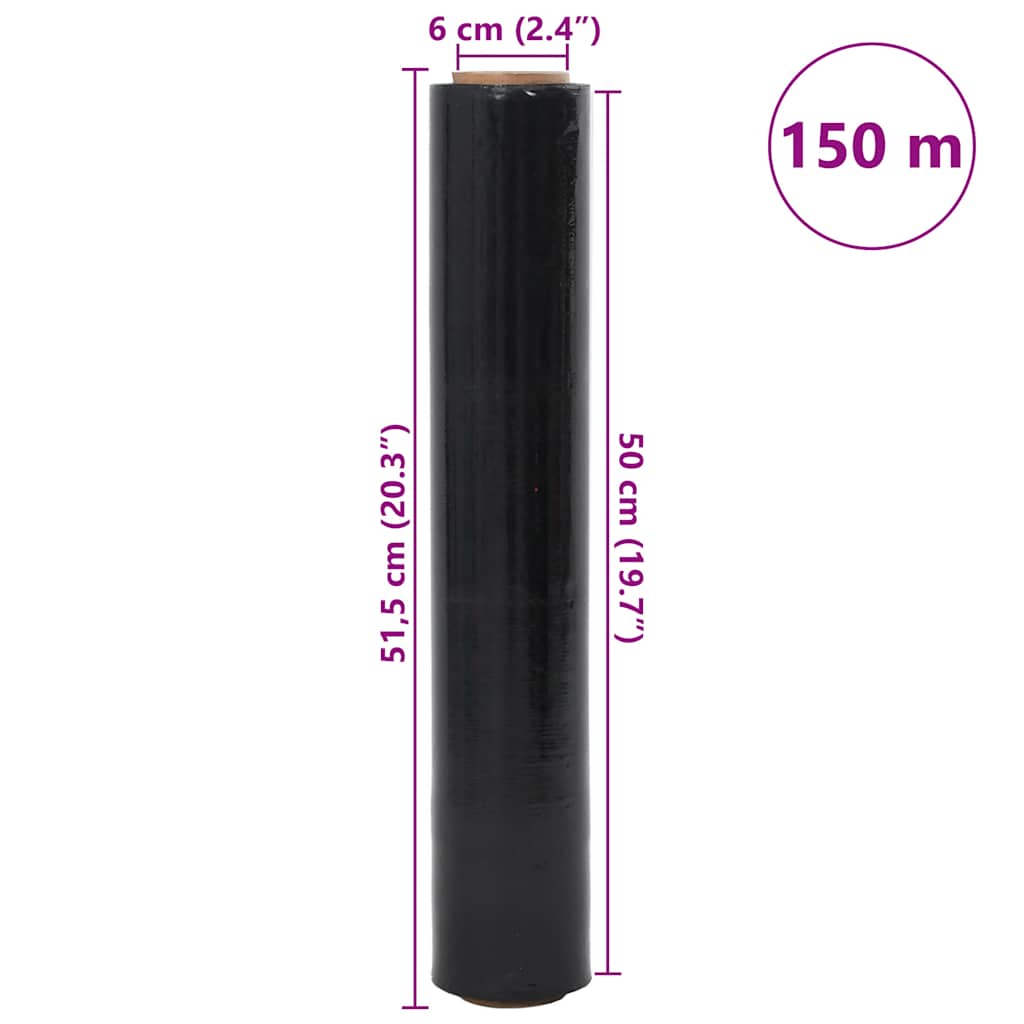 Stretch fólia 2 pcs fekete 30 μm 50 cm x 150 m
