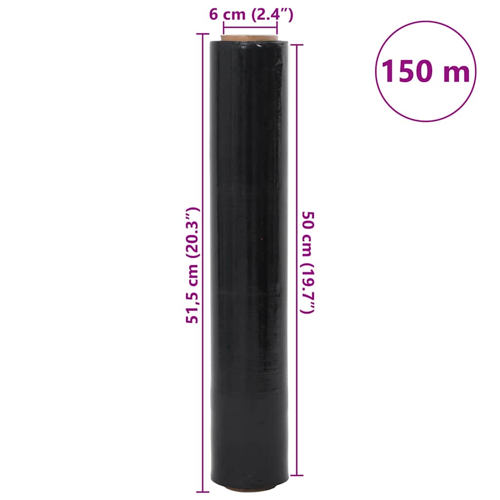Stretch fólia 6 pcs fekete 23 μm 50 cm x 150 m