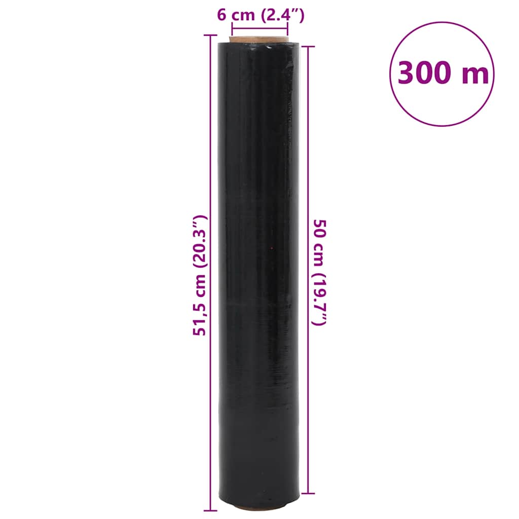 Stretch fólia 2 pcs fekete 17 μm 50 cm x 300 m
