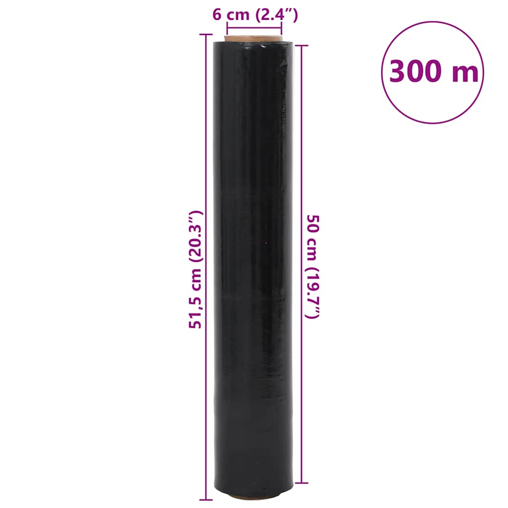 Stretch fólia 6 pcs fekete 30 μm 50 cm x 300 m