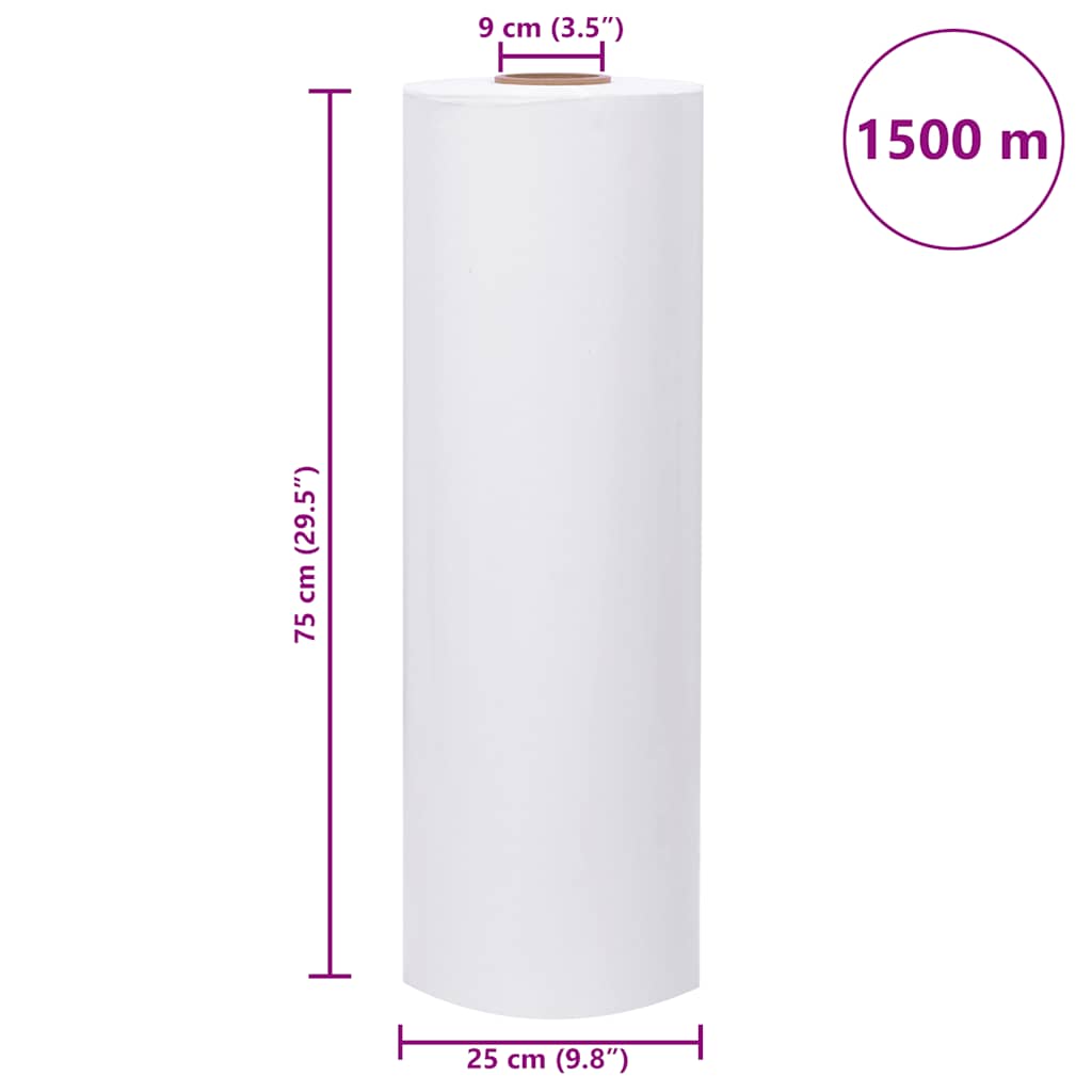 Mezőgazdasági stretch fólia fehér 25 µm 75 cm x 1500 m Mezőgazdasági stretch fólia fehér 25 µm 75 cm x 1500 m