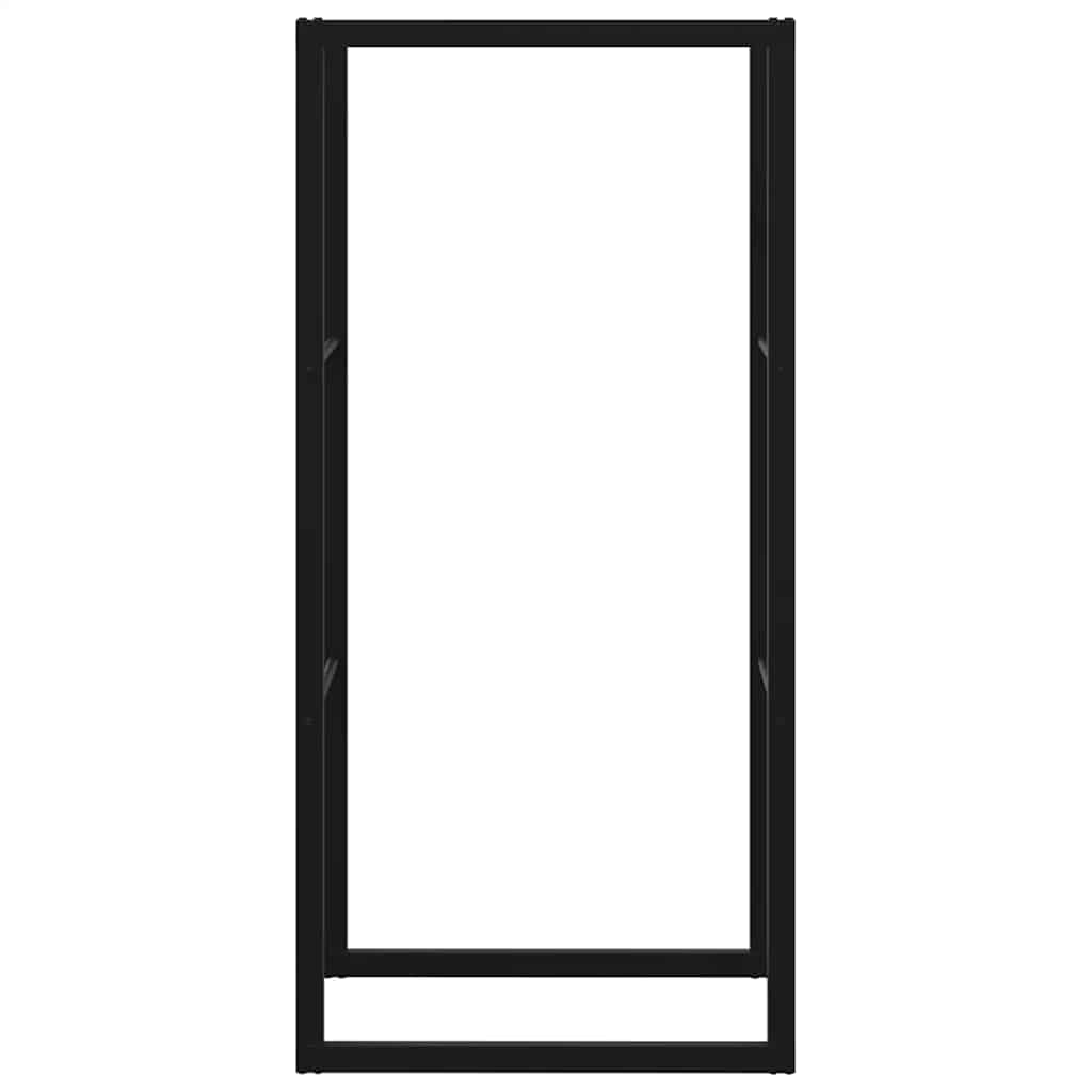 Tűzifa állvány fekete 55x30x116 cm acél