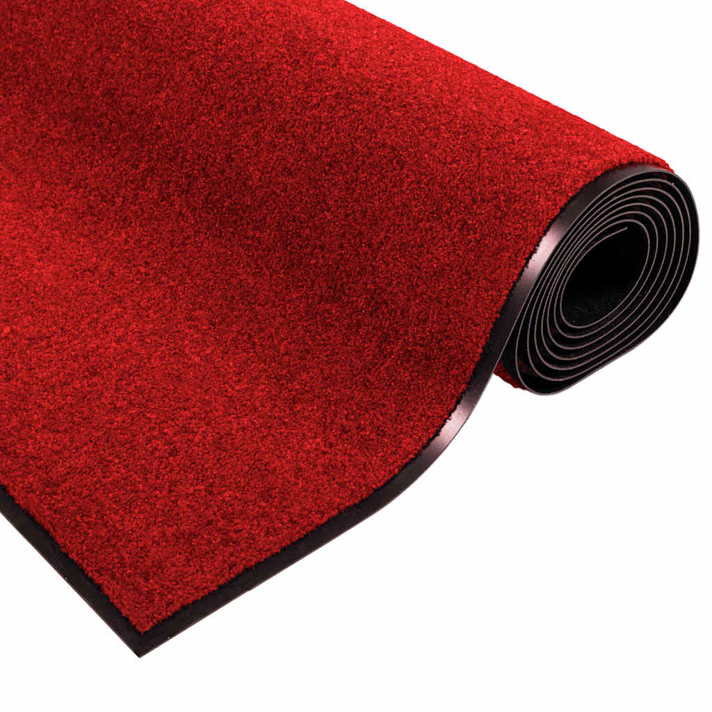 Ajtószőnyeg piros és fekete 120 x 250 cm 100% poliamid