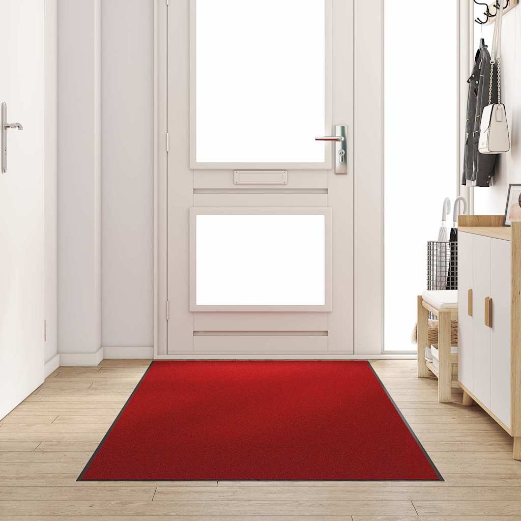 Ajtószőnyeg piros és fekete 120 x 250 cm 100% poliamid